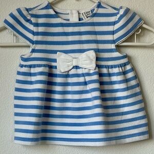 Janie & Jack Blue and White Striped Dress Size 18-24 Months